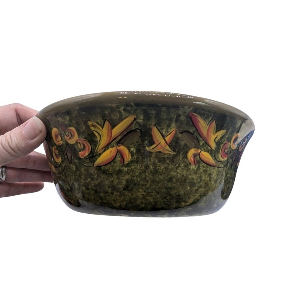 Set Of 2 Vintage Hand-Painted Casa Christina Ceramic Bowls With Floral Interior - Picture 5 of 15